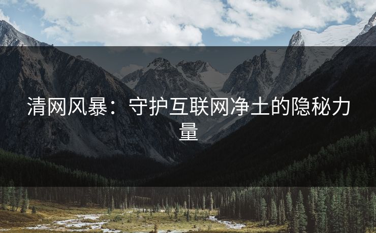 清网风暴：守护互联网净土的隐秘力量