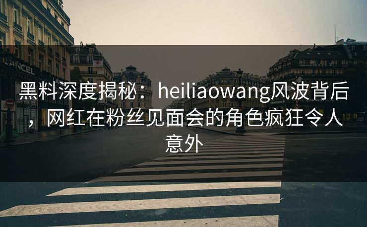黑料深度揭秘：heiliaowang风波背后，网红在粉丝见面会的角色疯狂令人意外