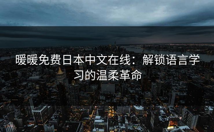 暖暖免费日本中文在线：解锁语言学习的温柔革命
